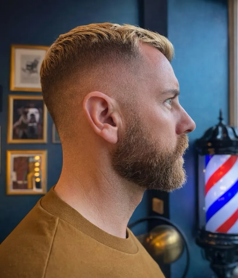 A skin fade and full beard finished at Butler’s Barbering, Chapel Allerton