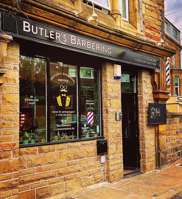 The Butler’s Barbering shopfront on Woodland Lane